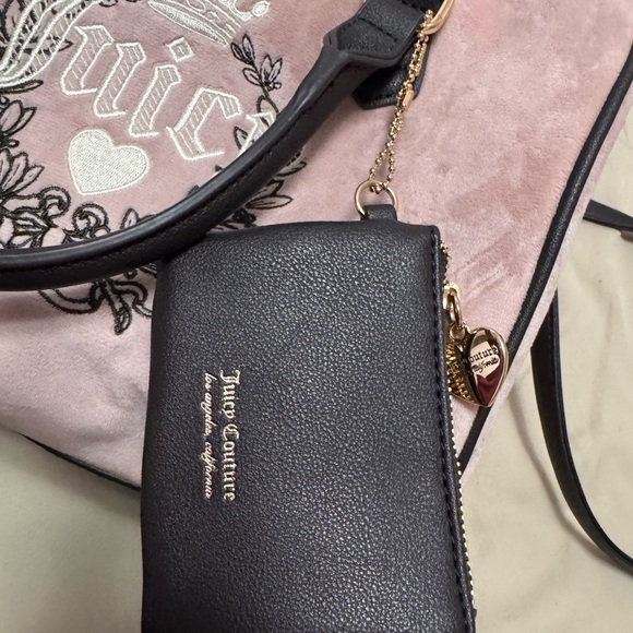 Juicy Couture Pink and Dark brown Satchel with crossbody strap and coin purse - Picture 3 of 4